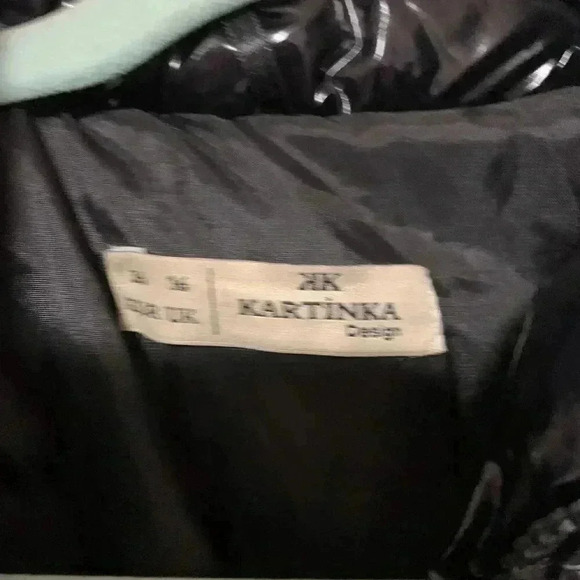 women's KARTINKA design Puffer jacket with Faux Fur Detail 20% COTTON SIZE 26 XS - Picture 5 of 12